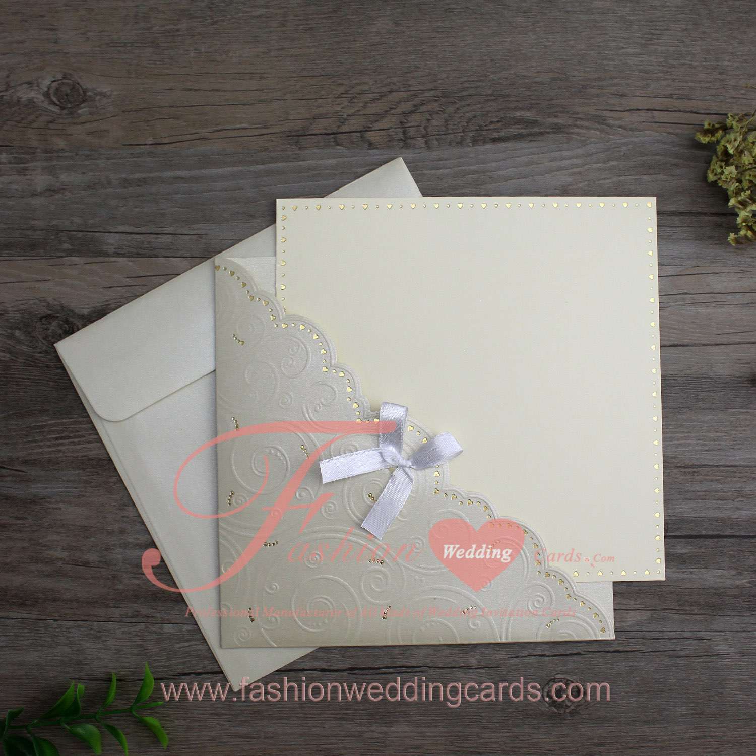 Online Old English Style Beige Wedding Invitation